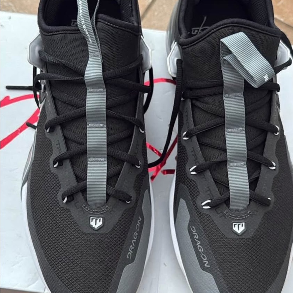 Men's Black and Gray Baseball Cleats